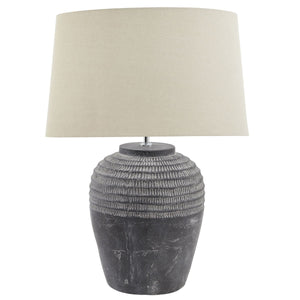 Amalfi Grey Stone Carved Lamp | Harvey Bruce Blinds, Shutters & Interiors 