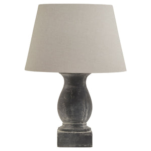 Amalfi Grey Pillar Table Lamp With Linen Shade | Harvey Bruce Blinds, Shutters & Interiors 