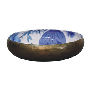 Blue Floral and Brass Bowl | Harvey Bruce Blinds, Shutters & Interiors 