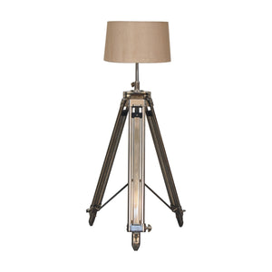 Wooden and Chrome Tripod Floor Lamp | Harvey Bruce Blinds, Shutters & Interiors 
