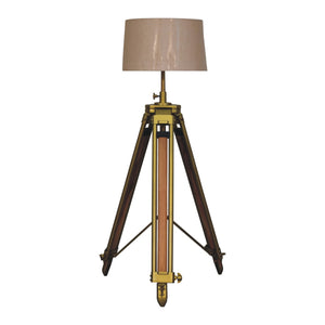 Brass Plated and Wooden Floor Lamp | Harvey Bruce Blinds, Shutters & Interiors 