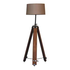 Chrome Plated and Wooden Teak Floor Lamp | Harvey Bruce Blinds, Shutters & Interiors 