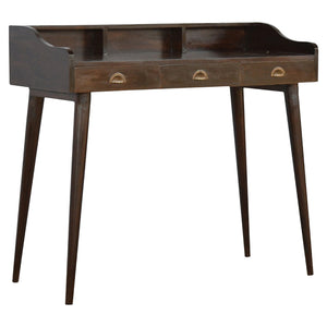 Walnut Gallery Back Nordic Writing Desk with 3 Drawers | Harvey Bruce Blinds, Shutters & Interiors 