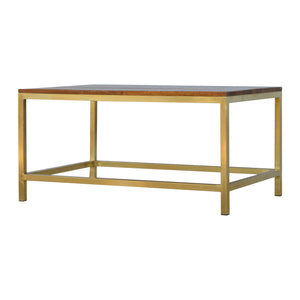 Rectangular Coffee Table with Gold Base-Harvey Bruce Interiors