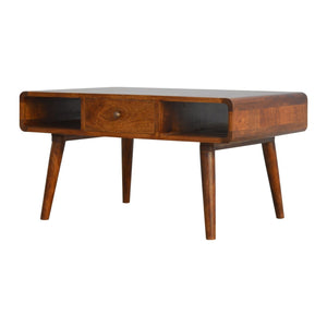 Curved Chestnut Coffee Table - Harvey Bruce Interiors