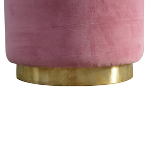 Dusty Pink Velvet Footstool with Gold Base | Harvey Bruce Blinds, Shutters & Interiors 