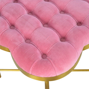 Clover Pink Velvet Footstool | Harvey Bruce Blinds, Shutters & Interiors 