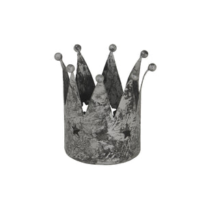 Antique Silver Crown Tealight Holder