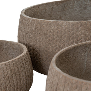 Umber Low Round Set Of 3 Planters