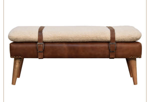 Boucle Buffalo Hide Leather Bench | Harvey Bruce Blinds, Shutters & Interiors 