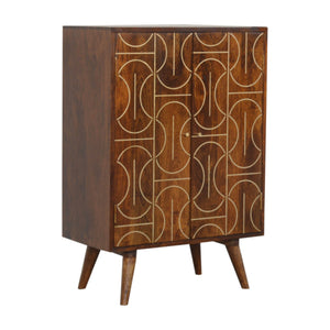 Chestnut Inlay Abstract Cabinet