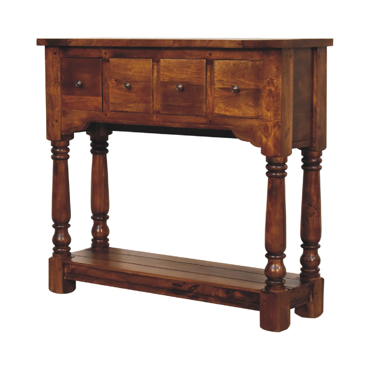 Chestnut 4 Drawer Console Table - Harvey Bruce Blinds, Shutters & Interiors