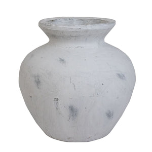 Harvey Bruce antique white decorative vase with a textured finish for elegant home decor