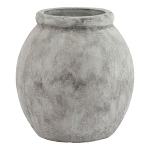 Athena jar shaped planter in a stylish gray finish for indoor or outdoor gardening