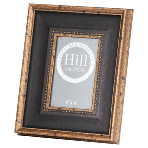Black antique gold beaded photo frame for 4x6 inch pictures with a classic design