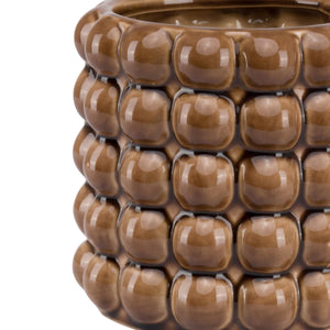 Caramel bubble planter with a textured surface in a rounded design for stylish plant display