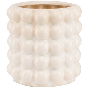 Cream bubble planter with a unique textured design, perfect for stylish indoor decor