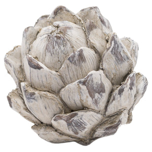 Decorative artichoke ornament in natural tones for home decor and styling