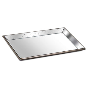 Distressed mirrored tray large with a sleek design for elegant home decor or serving needs