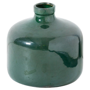 Harvey Bruce emerald green glazed vase with a smooth, contemporary design for elegant home decor