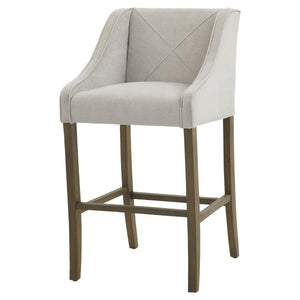 Epsom grey bar stool with padded seat and stylish wooden frame for modern decor