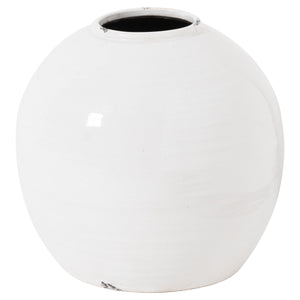 Garda glazed tiber vase in white ceramic, ideal for modern home decor and floral arrangements