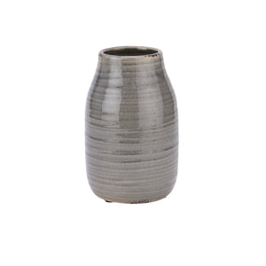 Garda grey ceramic vase with a smooth finish and elegant shape for home decor