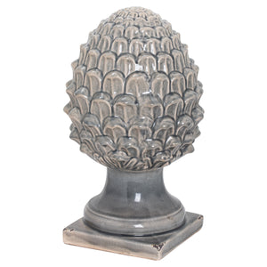 Garda Grey Decorative Acorn ornament with a textured design and a sturdy base for elegant home decor