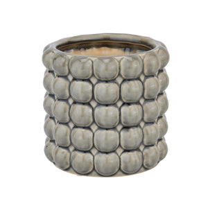 Stylish grey bubble planter featuring a textured design for indoor or outdoor plants