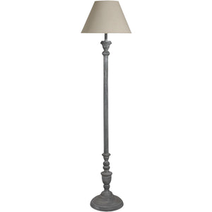 Ithaca floor lamp in gray with a beige shade, perfect for adding elegance to any room