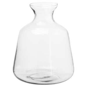 Large glass vase for home decor with a sleek, modern design and a tapered neck