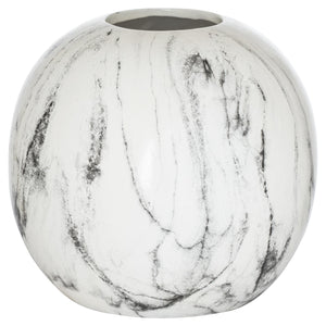 Harvey Bruce marble pudding vase with a rounded shape and elegant marble design features