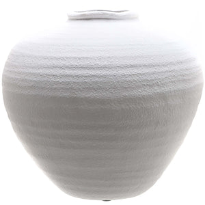 Harvey Bruce matt white ceramic vase with a textured finish for elegant home decor
