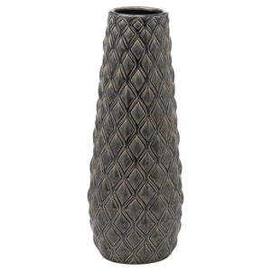 Seville Collection large alpine vase with a textured design in dark tones for home decor