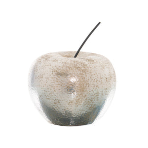 Elegant silver apple ornament with a textured finish, perfect for home decor or gifting