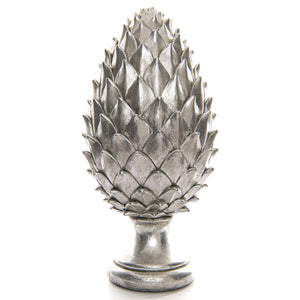Stylish silver pinecone finial made of high-quality materials for elegant home decor