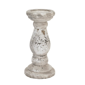 Harvey Bruce stone ceramic candle holder with a rustic finish for home decor