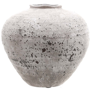 Harvey Bruce stone ceramic vase with a textured surface for elegant home decor