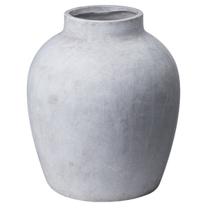 Harvey Bruce stone vase for home decor featuring a smooth, classic design in a neutral gray tone