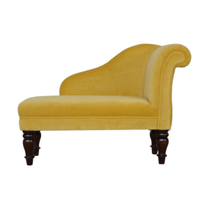 Mustard Velvet Chaise-Harvey Bruce Interiors