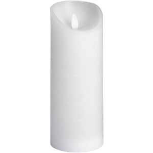 Luxe Collection 3 x 8 White Flickering Flame LED Wax Candle | Harvey Bruce Blinds, Shutters & Interiors 