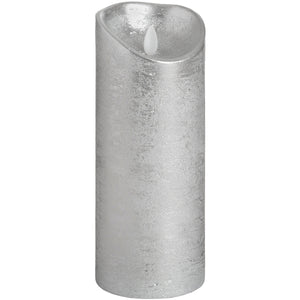 Luxe Collection 3.5 x 9 Silver Flicker Flame LED Wax Candle | Harvey Bruce Blinds, Shutters & Interiors 