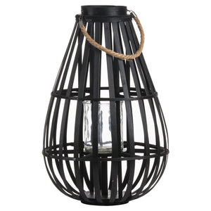 Floor Standing Domed Wicker Lantern With Rope Detail | Harvey Bruce Blinds, Shutters & Interiors 