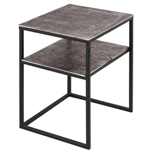 Farrah Collection Silver Side Table with Shelf | Harvey Bruce Blinds, Shutters & Interiors 