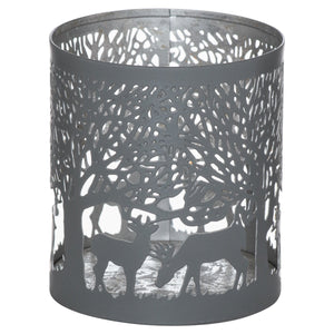 Small Silver And Grey Glowray Stag In Forest Lantern | Harvey Bruce Blinds, Shutters & Interiors 