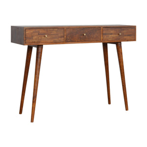 3 Drawer Mixed Chestnut Console Table | Harvey Bruce Blinds, Shutters & Interiors 