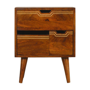 Multi Chestnut Bedside with Removeable Drawers | Harvey Bruce Blinds, Shutters & Interiors 