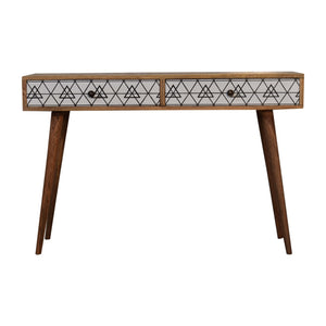 Triangle Printed Long Console Table-Harvey Bruce Interiors
