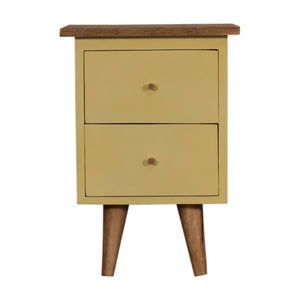 Yellow Hand Painted Bedside | Harvey Bruce Blinds, Shutters & Interiors 