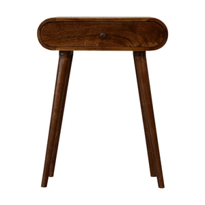 Mini Rounded Mini Chestnut Console Table | Harvey Bruce Blinds, Shutters & Interiors 